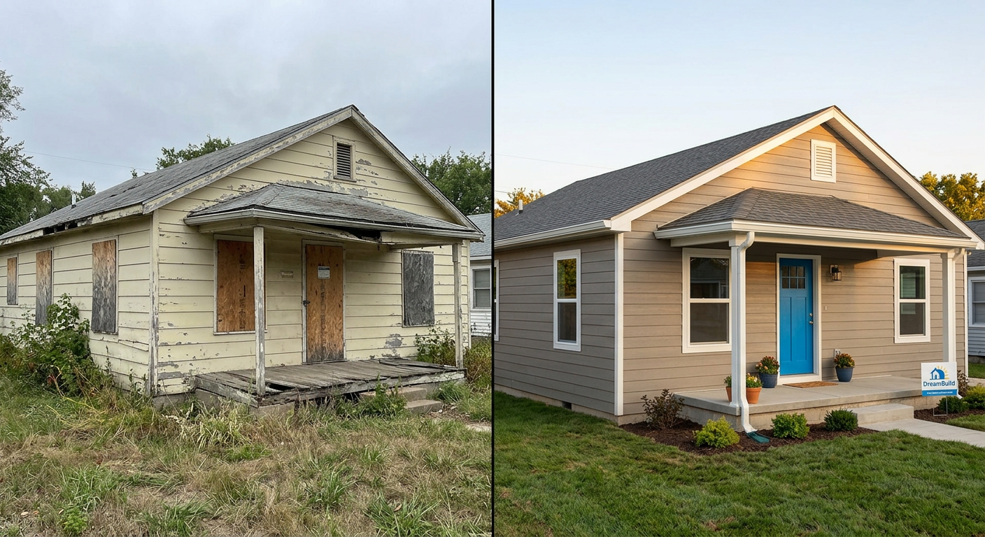 DreamBuild home before and after transformation