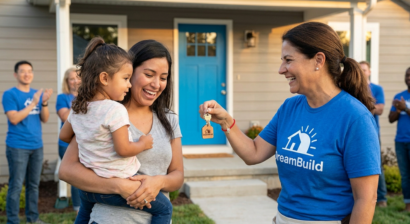 Handing keys to a new homeowner